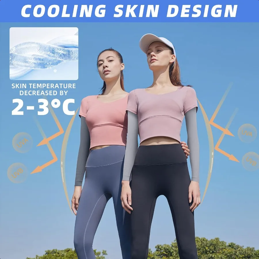 Mangas de brazo con protección solar UV UPF 50 Mangas compuestas de brazo de enfriamiento deportivo para hombres, mujeres y adolescentes