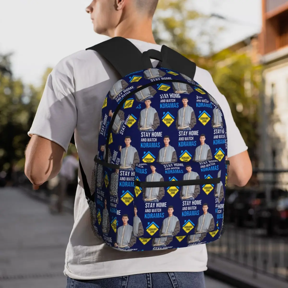 

Stay Home And Watch Kdramas Park Seo Joon Backpack Daypack Large Capacity Children BookBag School Bag Shoulder Bag for Men Women