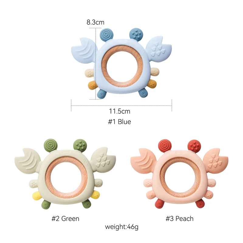 Baby Silicone Teether Cartoon Crab Teether Ring Baby Anti-eating Hand ​Molar Stick Relieve Discomfort During Teething Accessory view 6