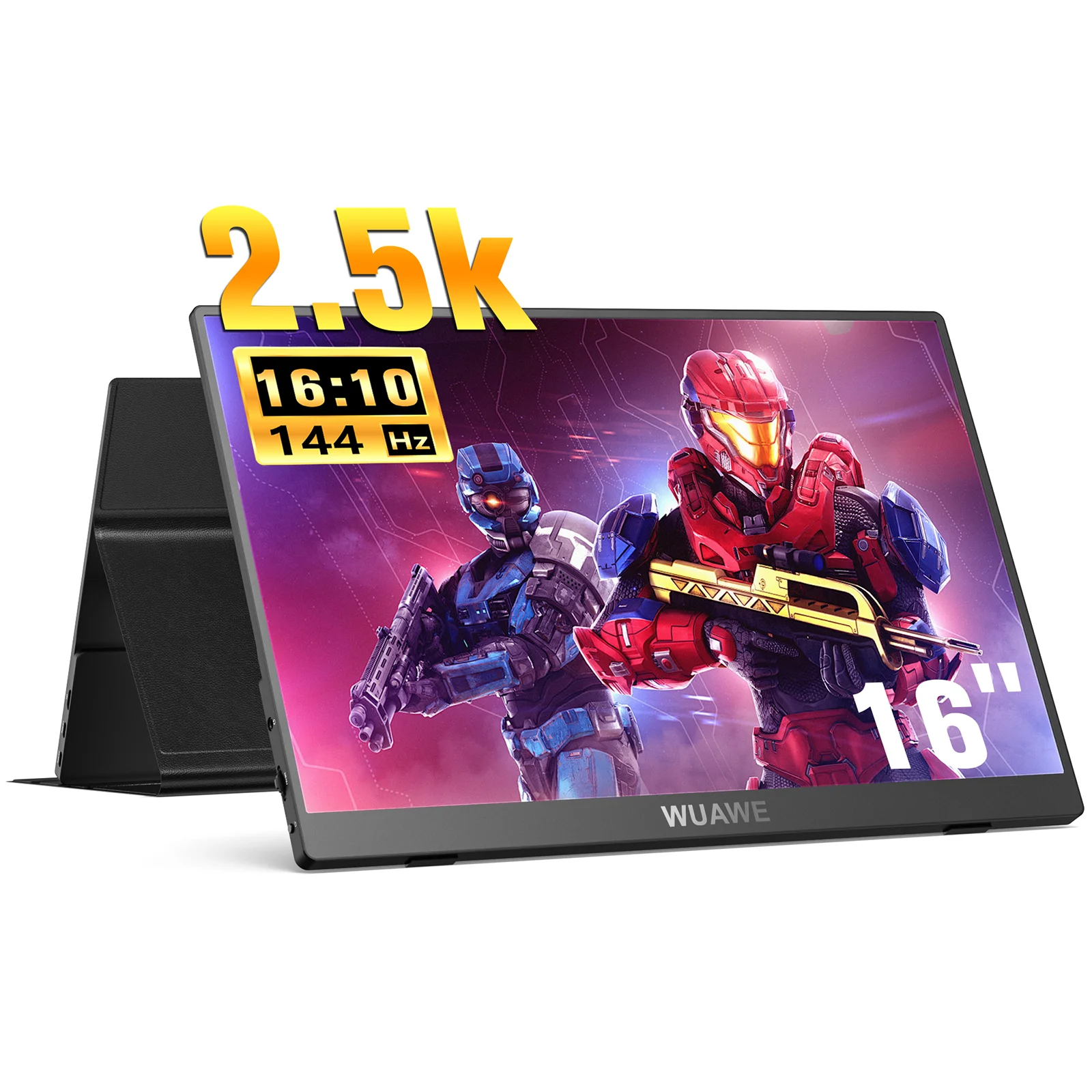 

2.5K Gaming Portable Monitor for Laptop, 16 inch 144HZ USB C HDMI Travel External Second Computer Screen for PC MacBook Phone PS