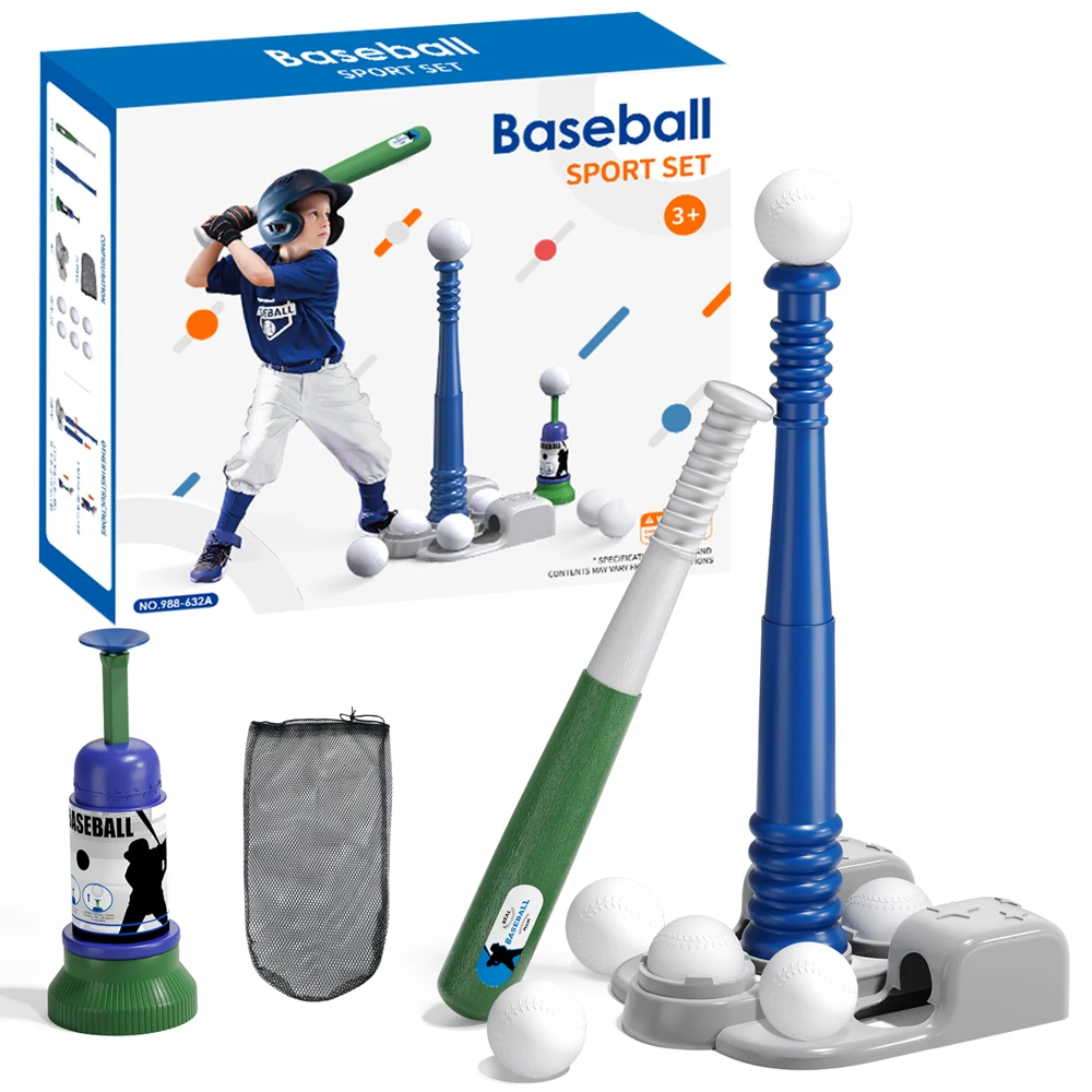 2 in 1 T Ball Sets for Kids 3-6+, with Automatic Pitching Machine/Adjustable Batting Bat & Stand,Baseball Toys for Boys Girls