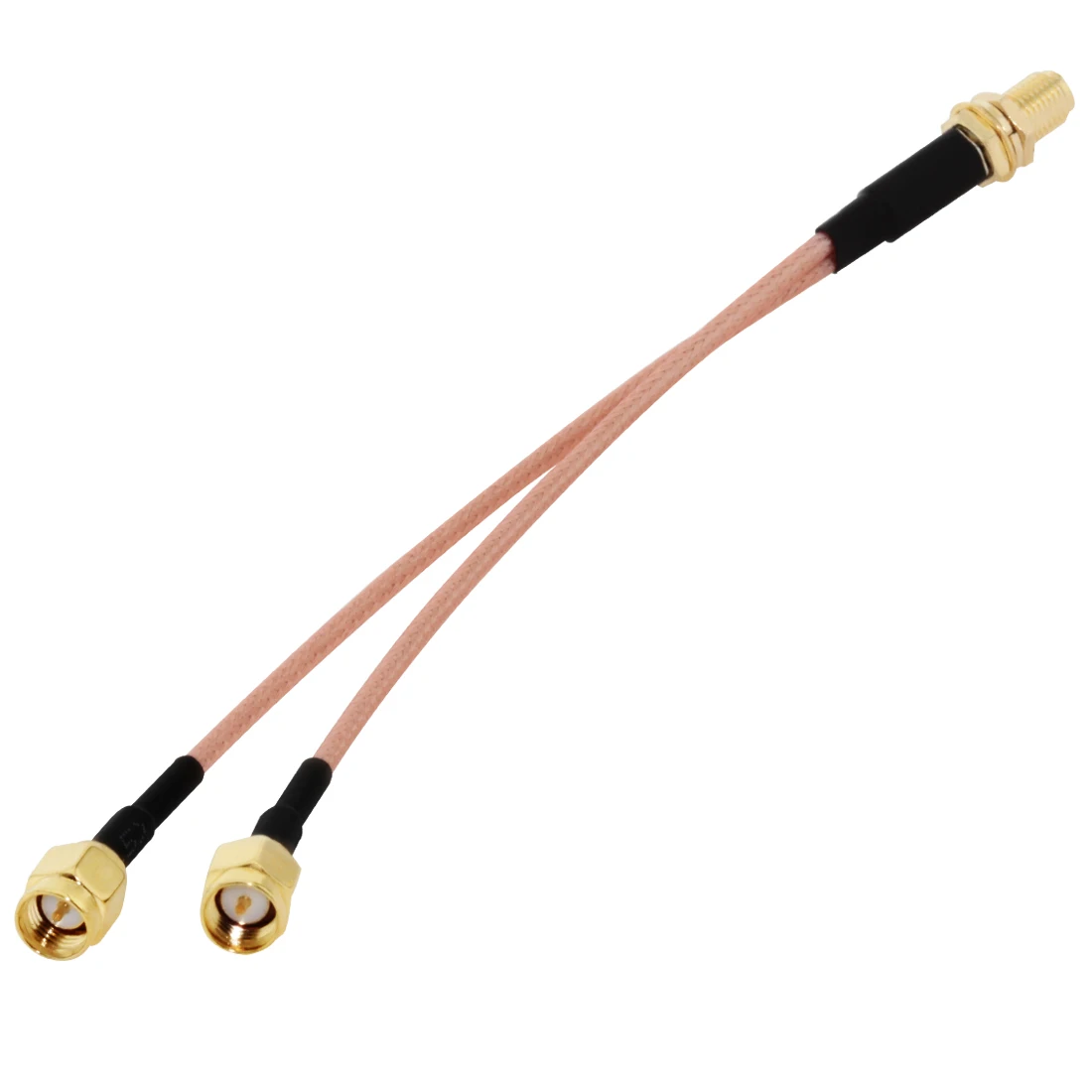 1 into 2 Y Type Splitter Adapter SMA Female Nut Switch 2X SMA Male RF Coax Cable RG316 15cm 6