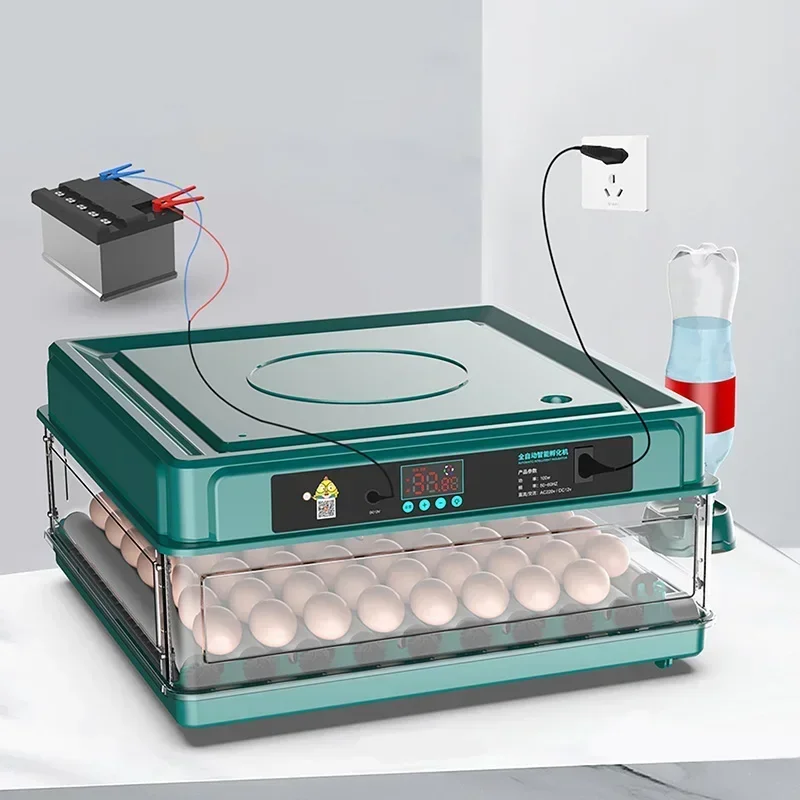 Fully Automatic Intelligent Double Power Incubator Mini Household Chicken, Duck, Goose, Pigeon, Peacock And Parrot Egg Incubator