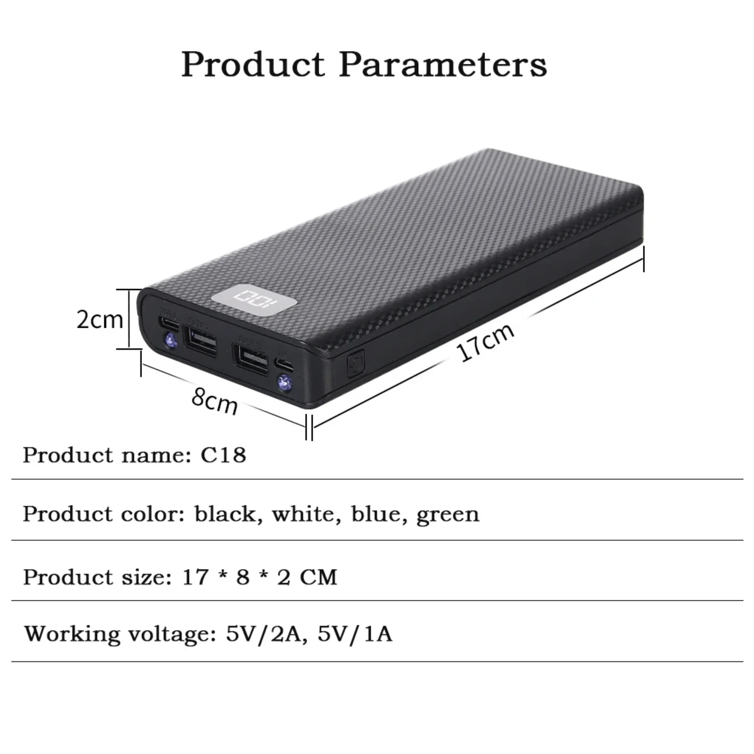 DIY 8*18650 Power Bank Case External 5V 2A Battery Charge Box Shell Micro USB Type C Charging Mobile Phones Portable