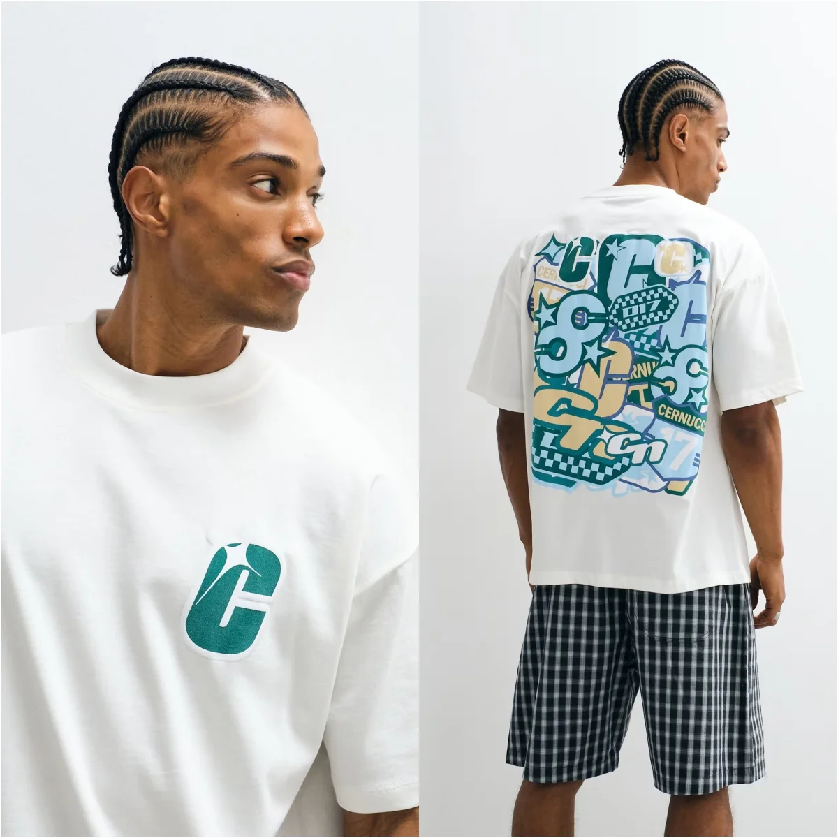 2026 New Men Oversized T Shirt Racing Sticker Bomb Letter Back Print Streetwear Short Sleeve Tee