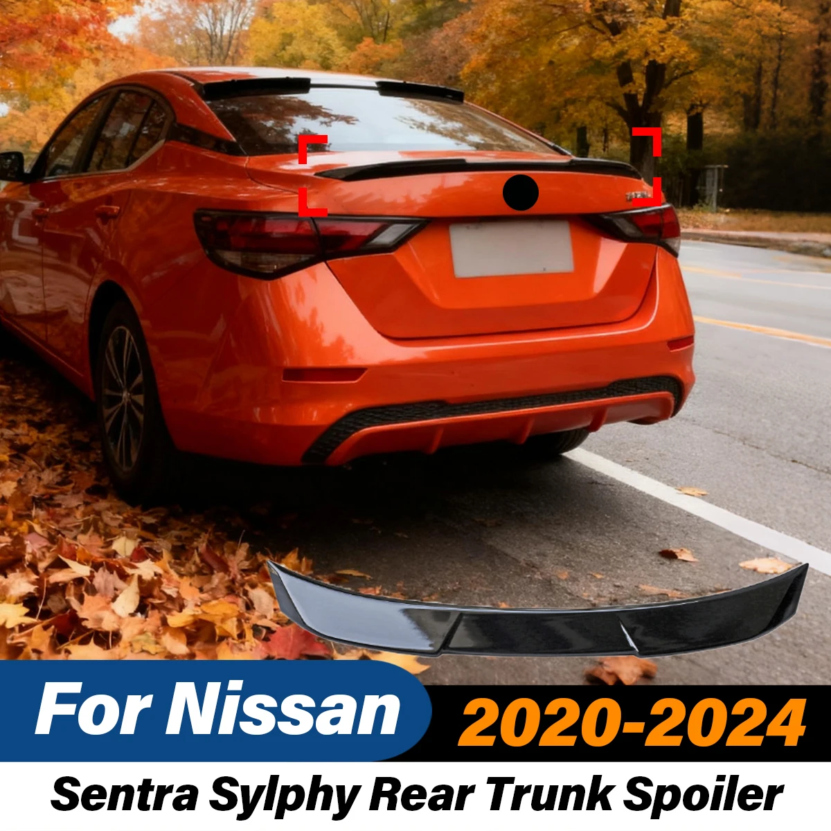 

Для Nissan Sentra Sylphy 2020 2021 2023 2024, задний автомобильный спойлер на багажник, карбоновый узор, спортивный стиль, комплект для модификации кузова
