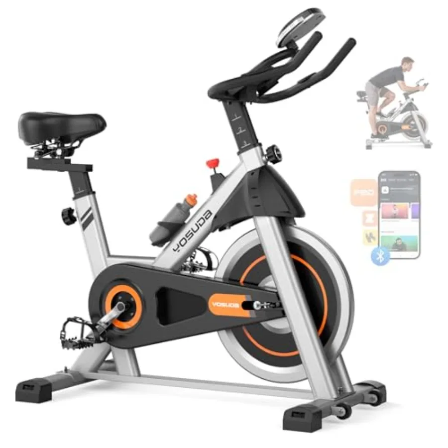 

Exercise Bike Brake Pad Stationary Bike for Home with Exclusive App Magnetic Indoor Cycling Bike with 300 lb Weight Capacity Lo