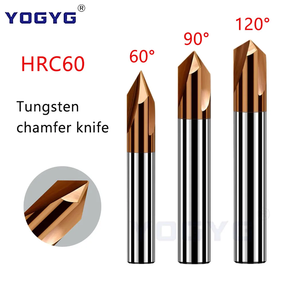 

HRC60 Chamfer Milling Cutter 60/90/120 Degrees 2/3 Flute CNC Router Bit CNC Engraving Milling Tool Carbide Chamfering End Mil