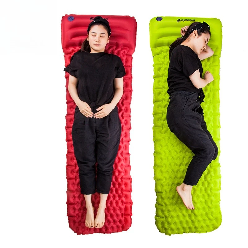 Camping Ultraligera Impermeable Plegable, Esterilla de Camping Inflable TPU con Almohada, Colchoneta Aislamiento Térmico