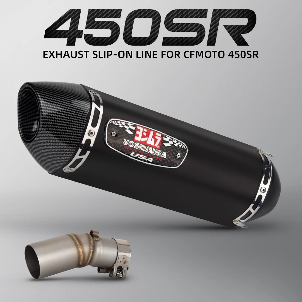 

Slip On For CFMOTO 450SR Motorcycle Exhaust System Modified Middle Link Pipe with Escape moto Yoshimura R77 Muffler 51mm