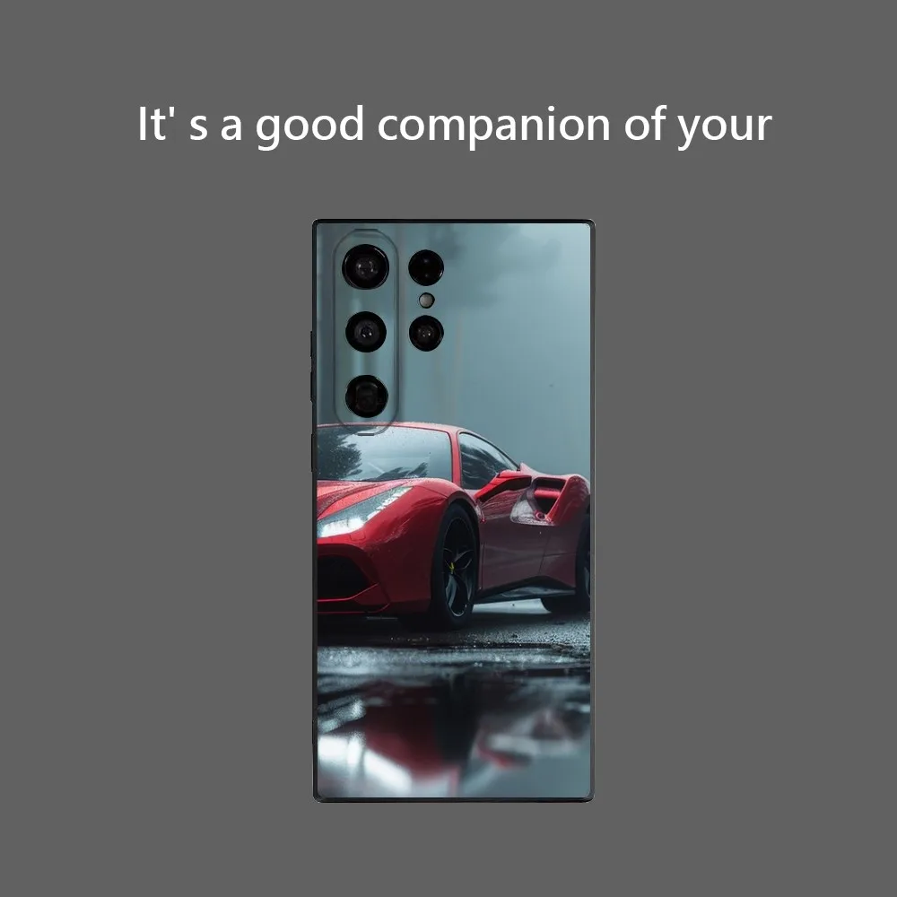 Classic Supercar F-Ferraries Phone Case For Samsung Galaxy S25 Ultra S22 S23 S24 Ultra S21 S20 5G Protective Soft Silicone TPU F