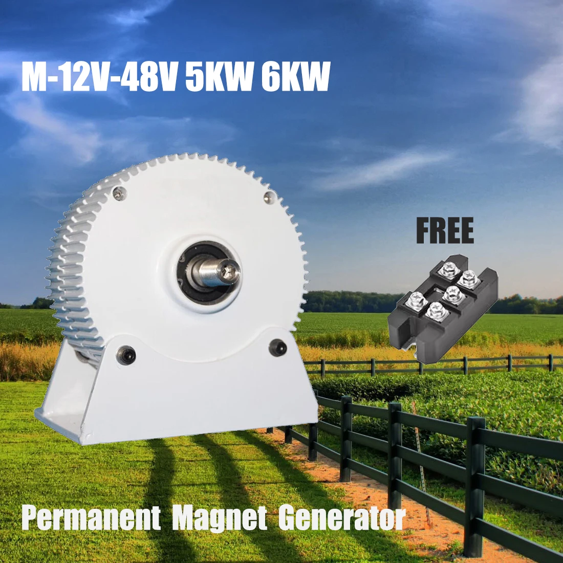 New Energy Wind Generator And Turbine Low Speed 6000W 8000W 12V 24V 48V Gearless Permanent Magnet Generator