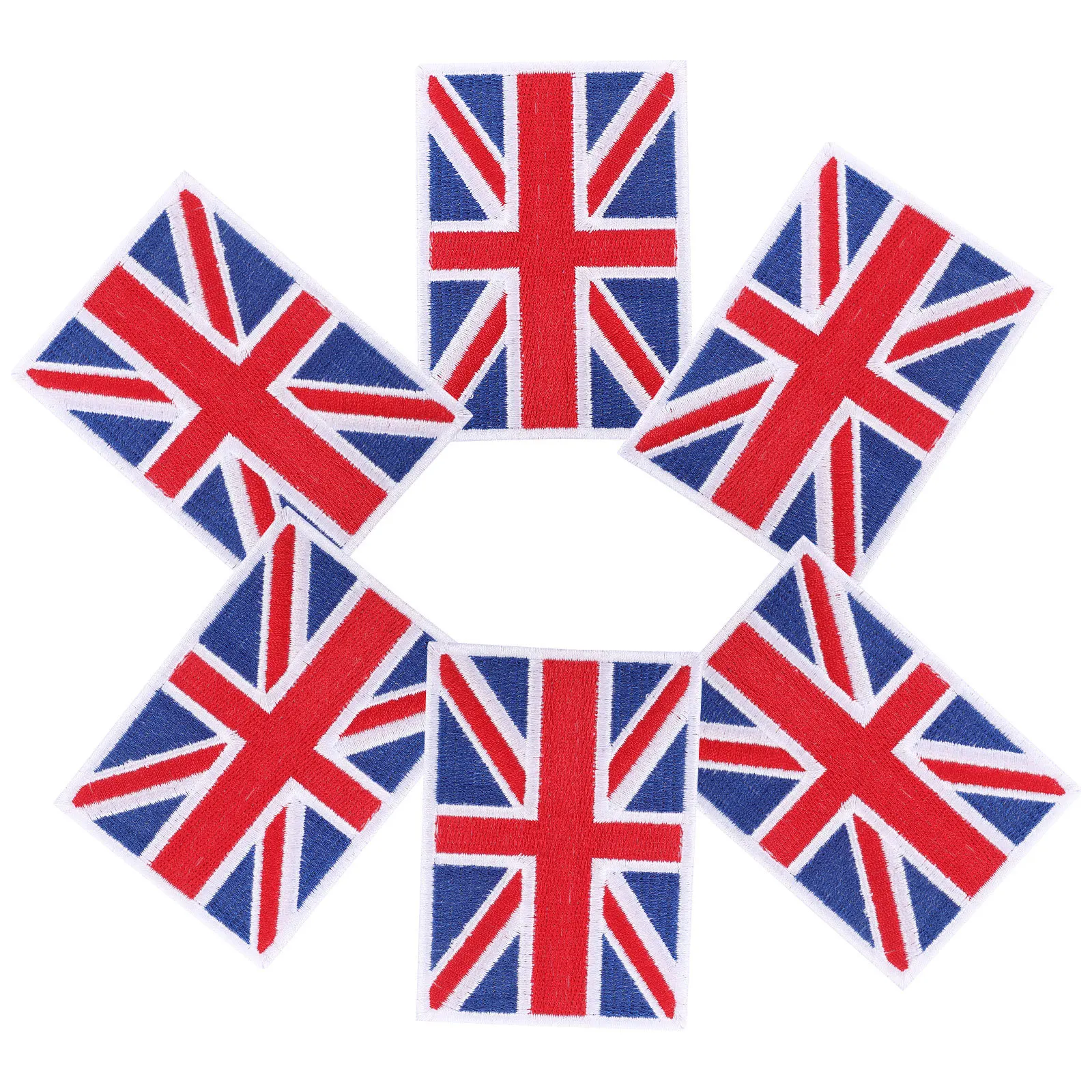 6Pcs Embroidery DIY Cloth Patches Flag Design Hole Repairing Decorative Applique for Clothes Bags Hats Jeans Fashion Accessories