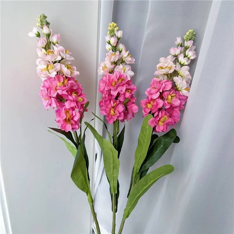 3Pcs Artificial Hyacinth Violet Flowers beautiful Long branch Silk Simulated flower For Wedding Party Home Tabel Decoration