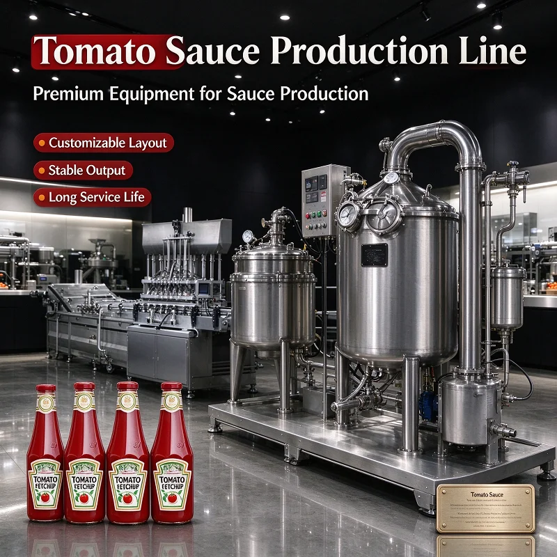 Tomato Ketchup Production Line Tomato Paste Processing Plant Cooking Kettle Homogenizer Sauce Packaging Equipment