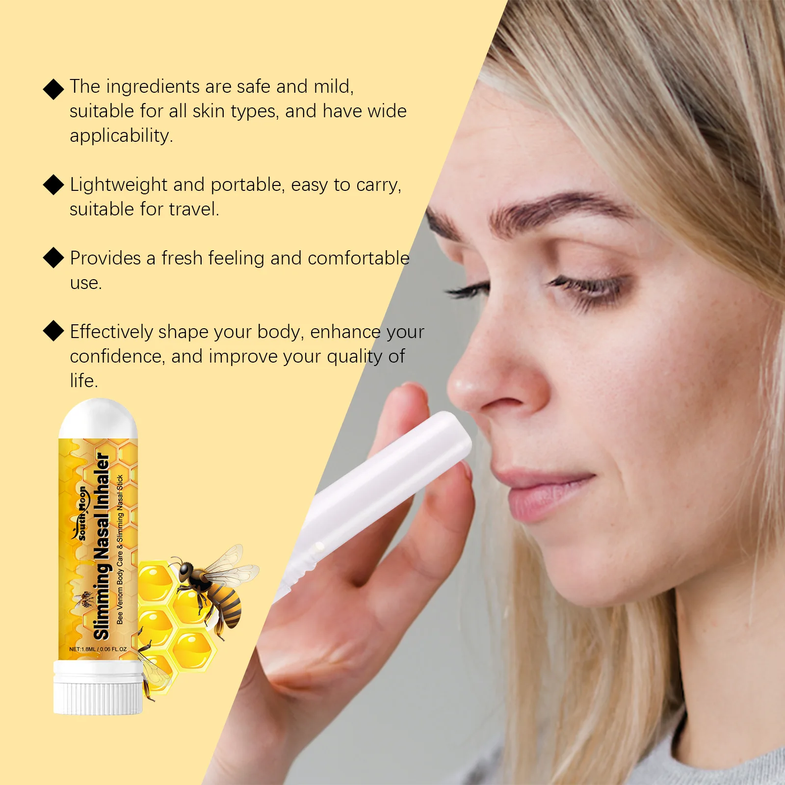 Bee Venom Body Shaping Nasal Stick Anti-Cellulite Remove Belly Waist Arms Leg Fat Burning Promote Metabolism Detox Breath Stick