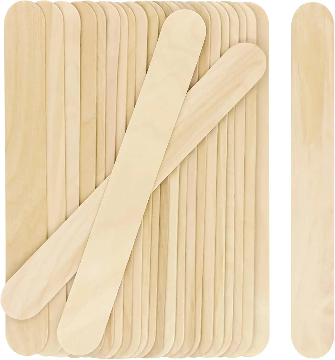 50-300PCS 6 Inch Wooden Stir Sticks, 18mm Wide Craft Sticks , Smooth Splinter-Free Wood, Paint Mixing & Epoxy Resin Tools
