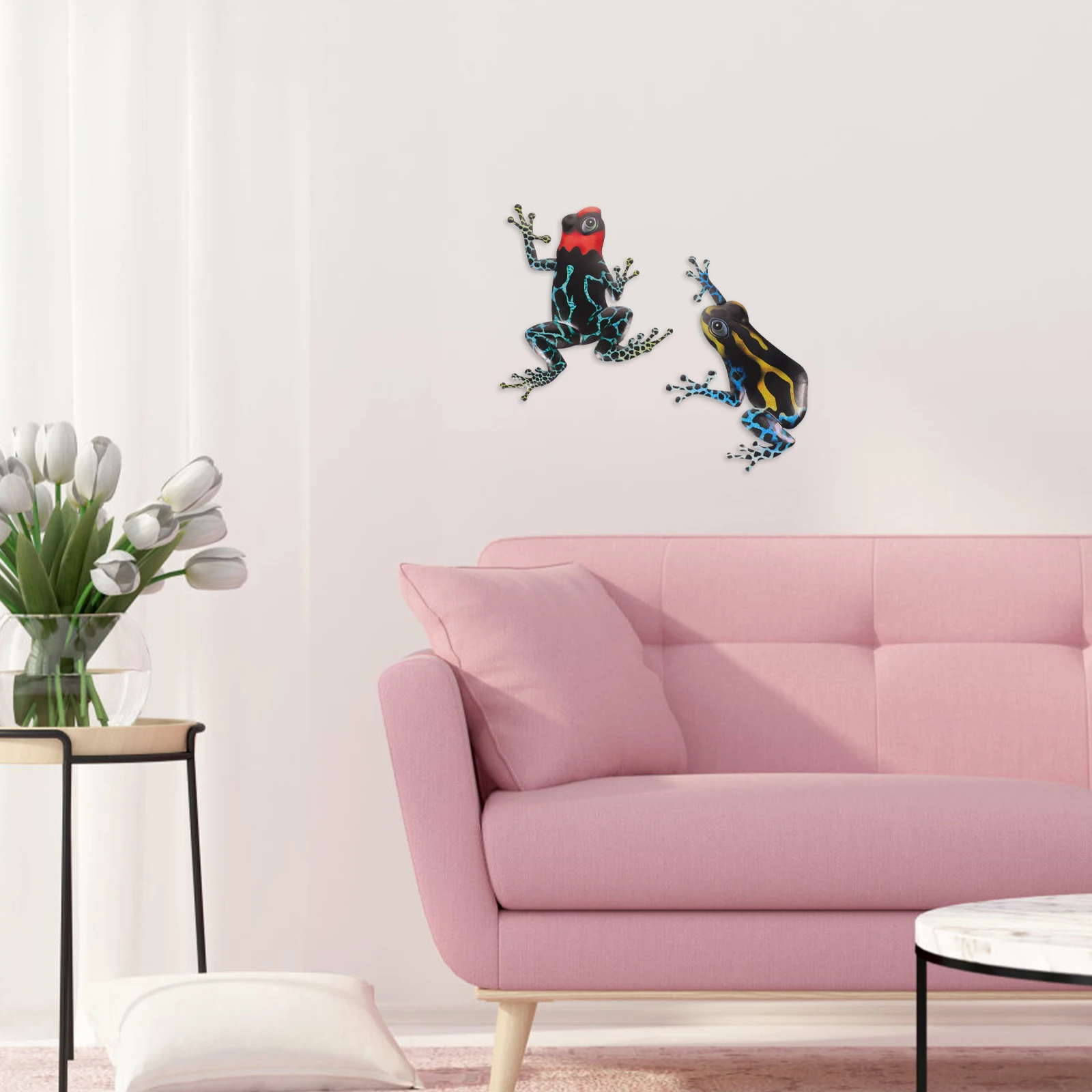 

2Pcs Iron Frogs Wall Hanging Lifelike Decorative Art Craft for Home Living Room Desktop Wall Decor Iron Frogs Pendant