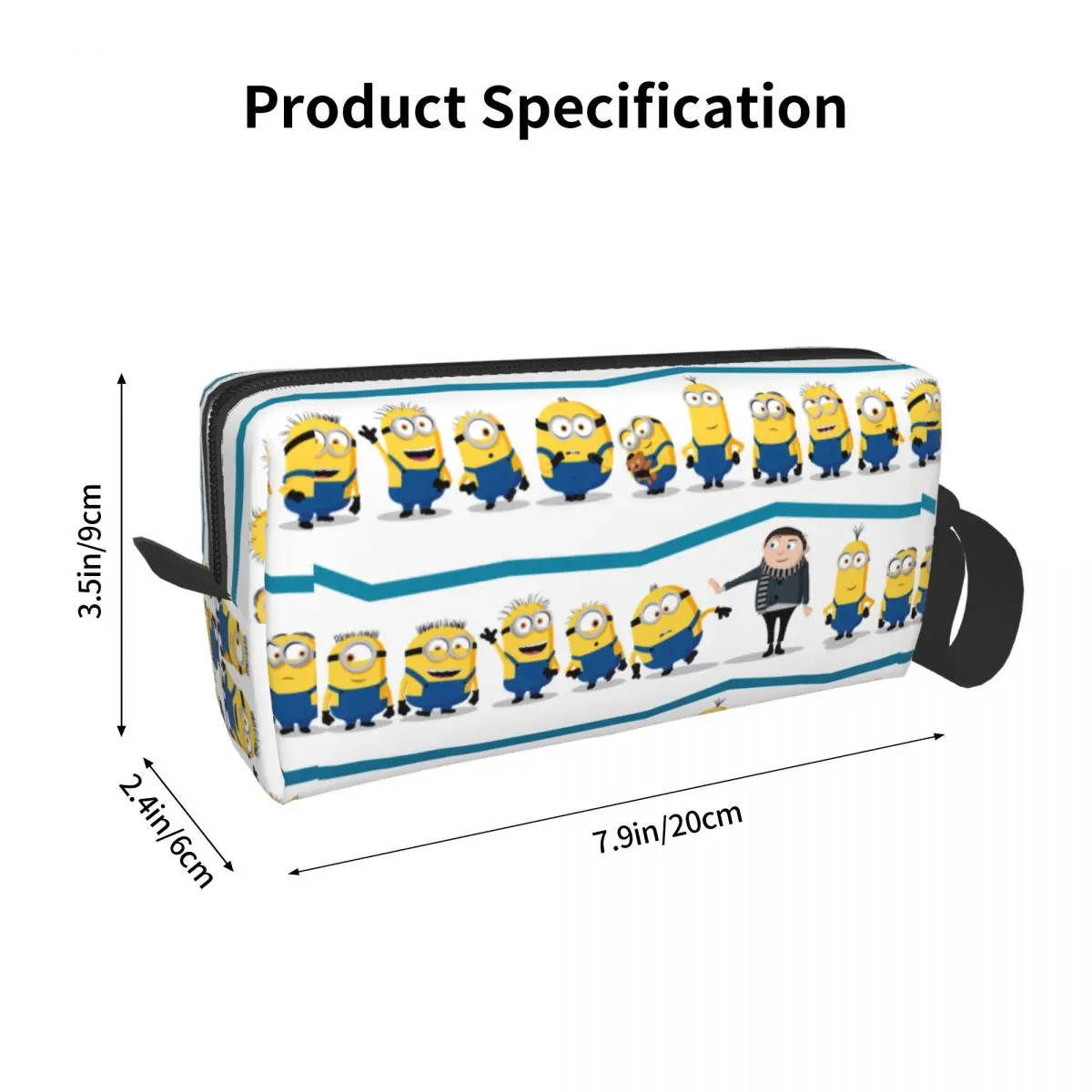 Minions Gru & Minions Line-Up Cosmetic Bag Women Makeup Bags Travel Waterproof Toiletry Bag Organizer Merch