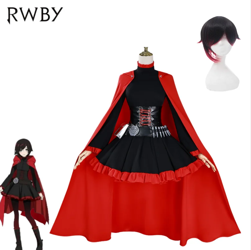 

Anime RWBY Red Ruby Rose Cosplay Costume Uniform Halloween Carnival Party Christmas Play Role Clothes Clothing for Women Cosplay