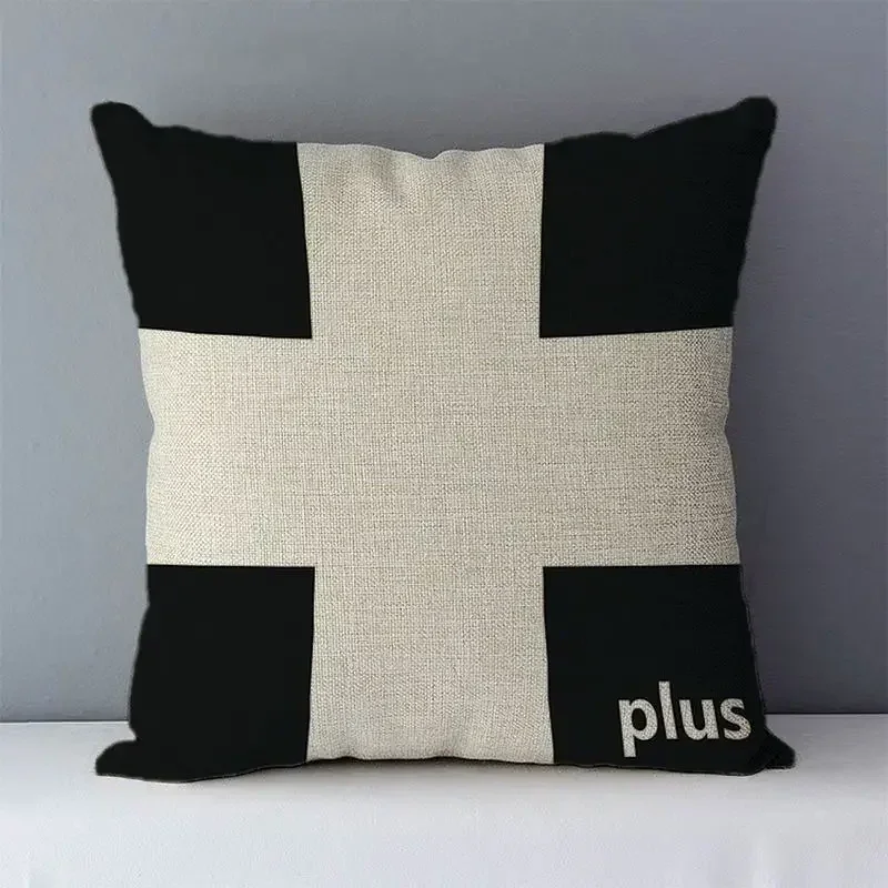 45x45cm square pillowcase  European Casual Cozy White & black geometric cushion cover for sofa/bed home decorative Pillow Case