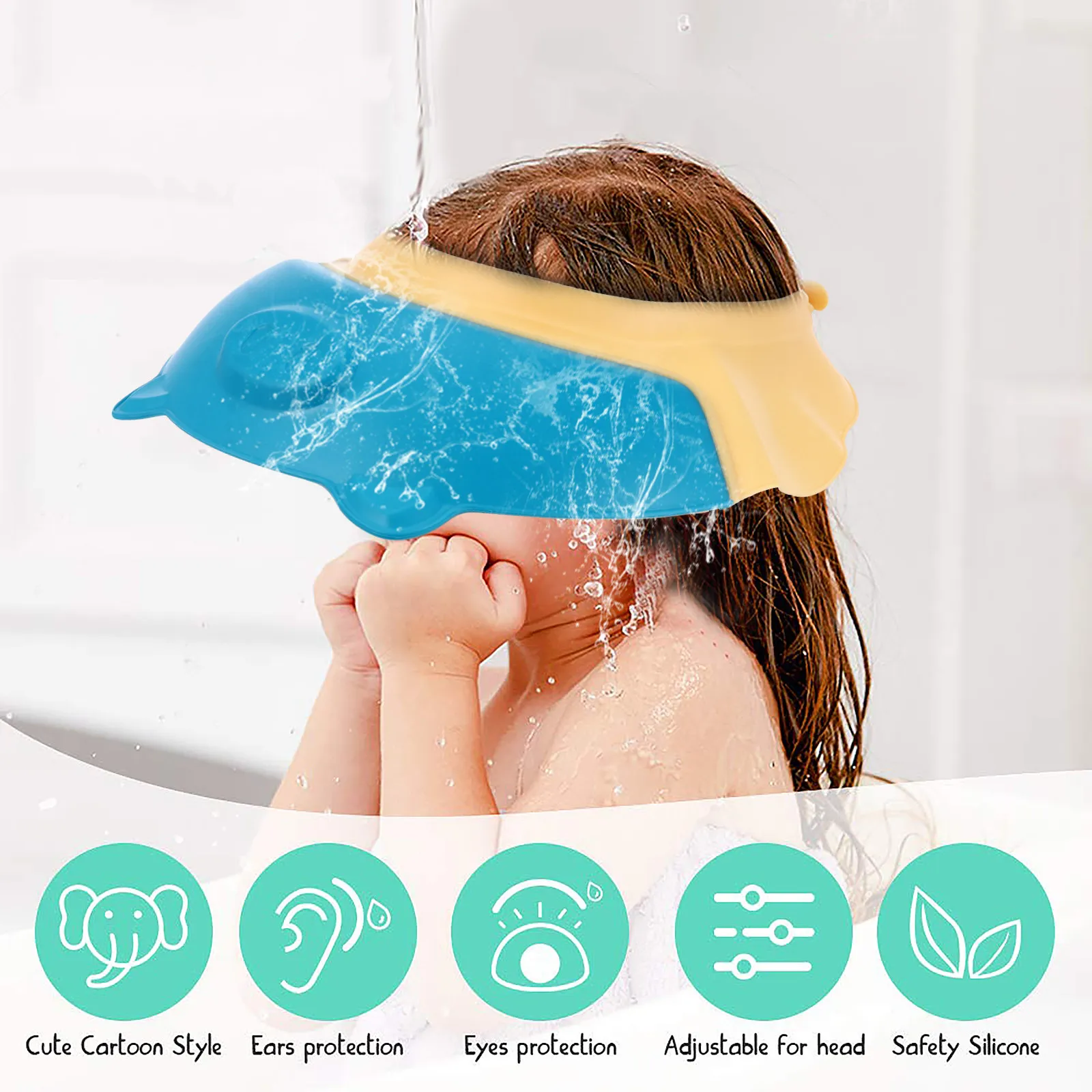 

1Pcs Baby Bathing Cap Pig Shaped Hair Washing Shower Headwear Comfortable PP Material Water Backflow Prevention