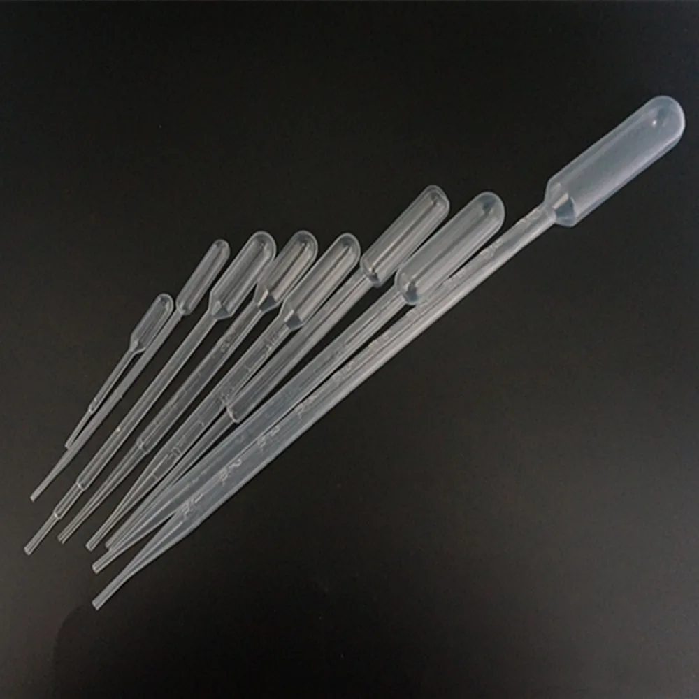 0.2ml/0.5ml/1ml/2ml/3ml/3ml-L/5ml/10ml Disposable Plastic Eye Dropper Transfer Graduated Pipettes Office Lab Experiment Supplies