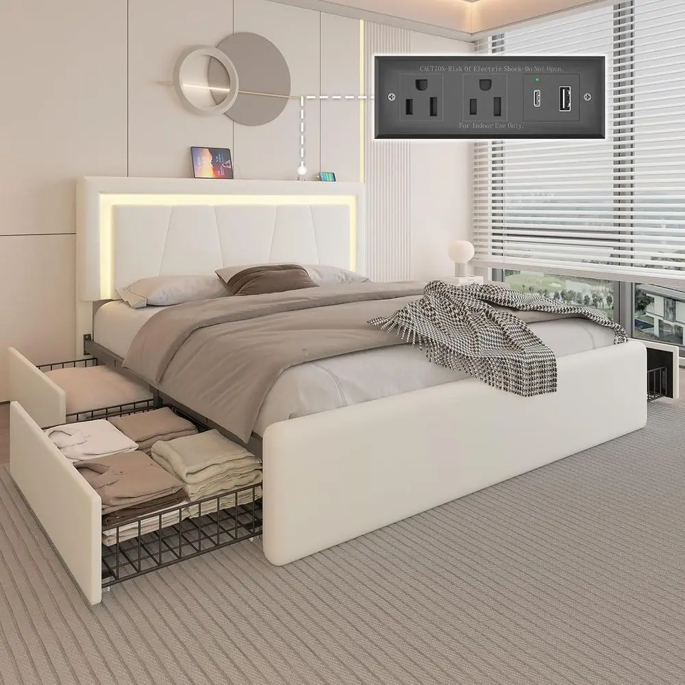 White Upholstered P…