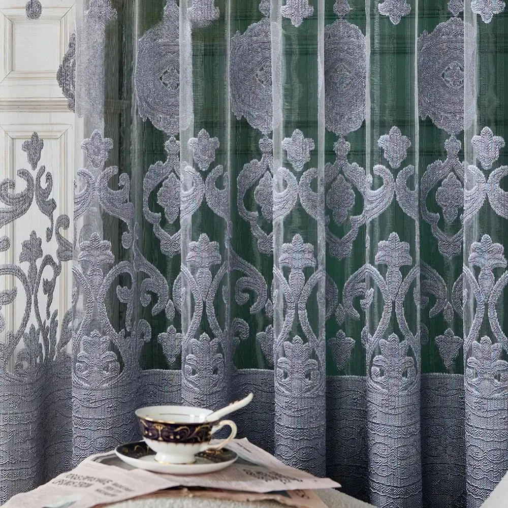 

Elegant Style Jacquard Tulle Curtains Sheer Drapes Hotel Living Room 1PC