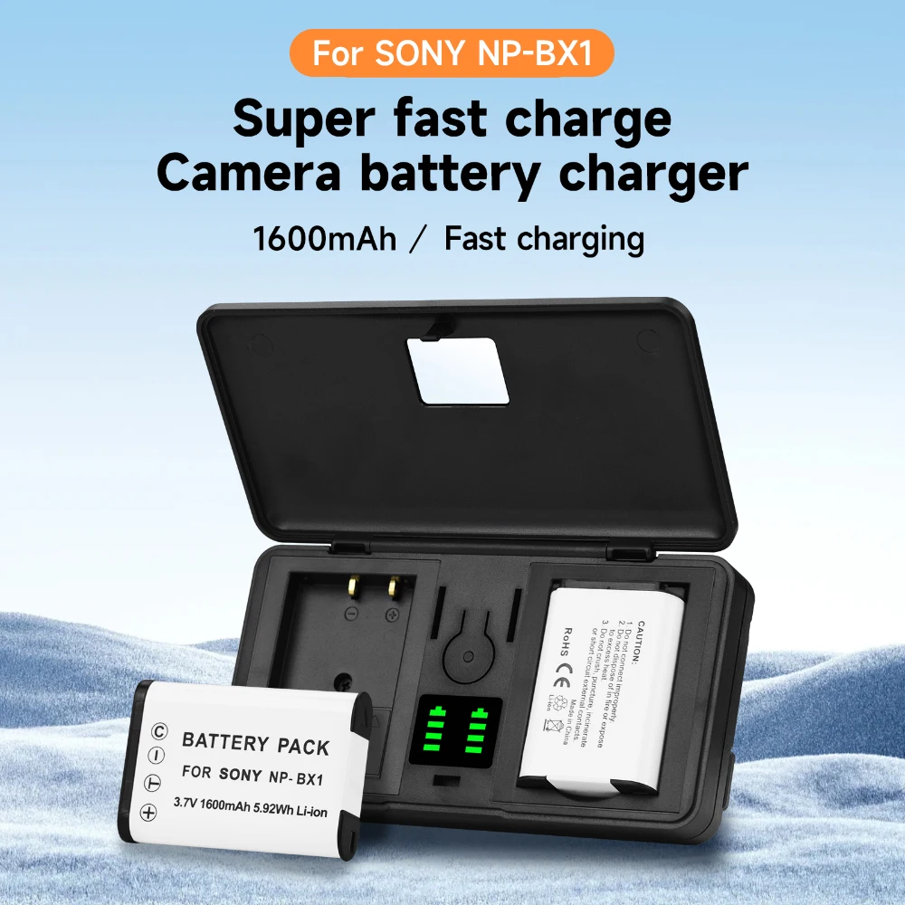 1600mAh NP-BX1 NP BX1 Battery + LCD USB Charger with Type C For Sony ZV-1 DSC RX1 RX100 M2 M3 RX1R WX350 AS300 HX400 HX50 HX60