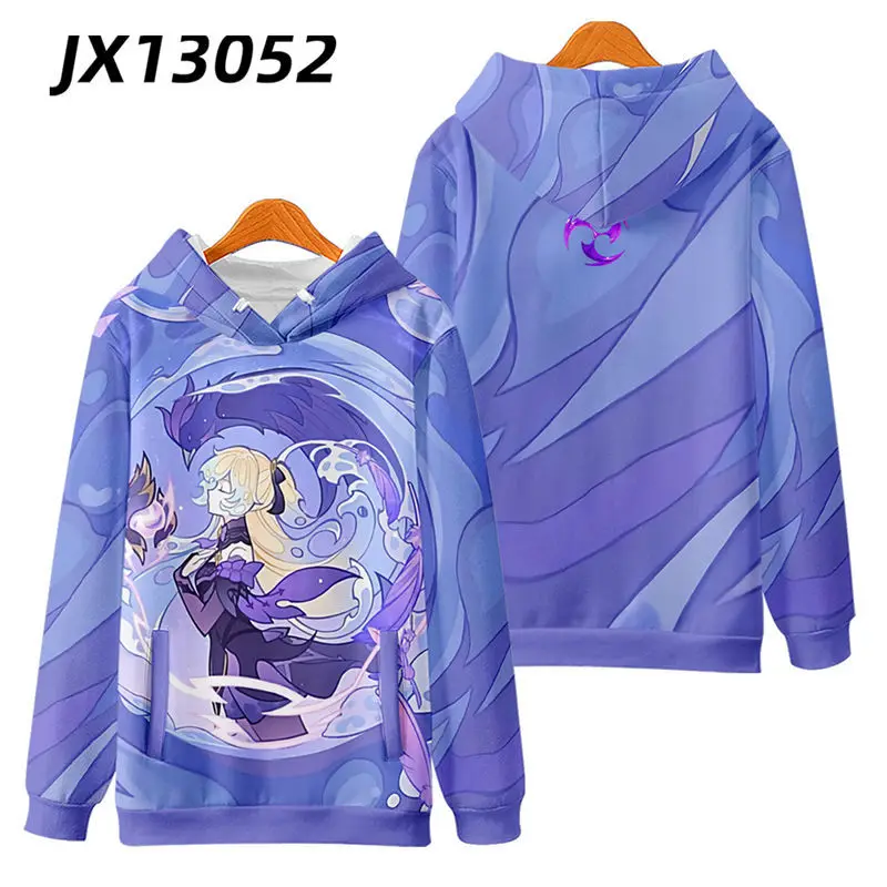 Game Genshin Impact Fischl Cosplay Hoodie Vrouwen Mannen Harajuku Sweatshirt Streetwear Hip Hop Trui Capuchon Mannelijke Bovenkleding