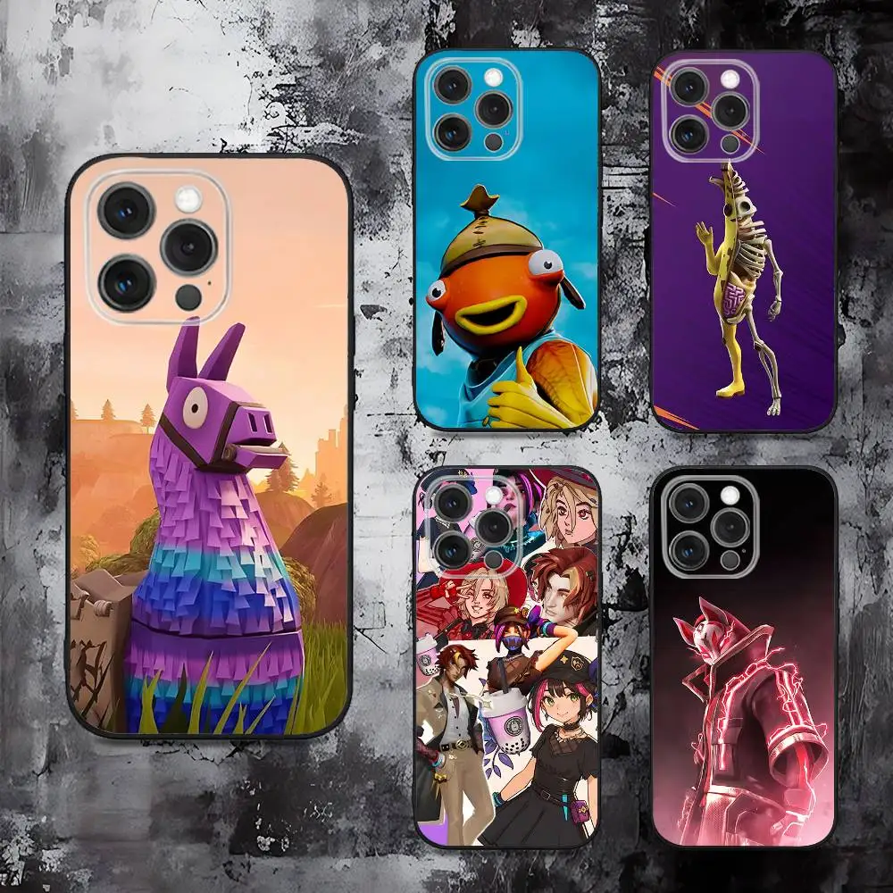 

Hot Game F-ForT-niteS Phone Case For iPhone 16,15,14,13,12,11,Pro,Max,Plus,X,XS,SE,E,Mini,Soft Silicone Black Case