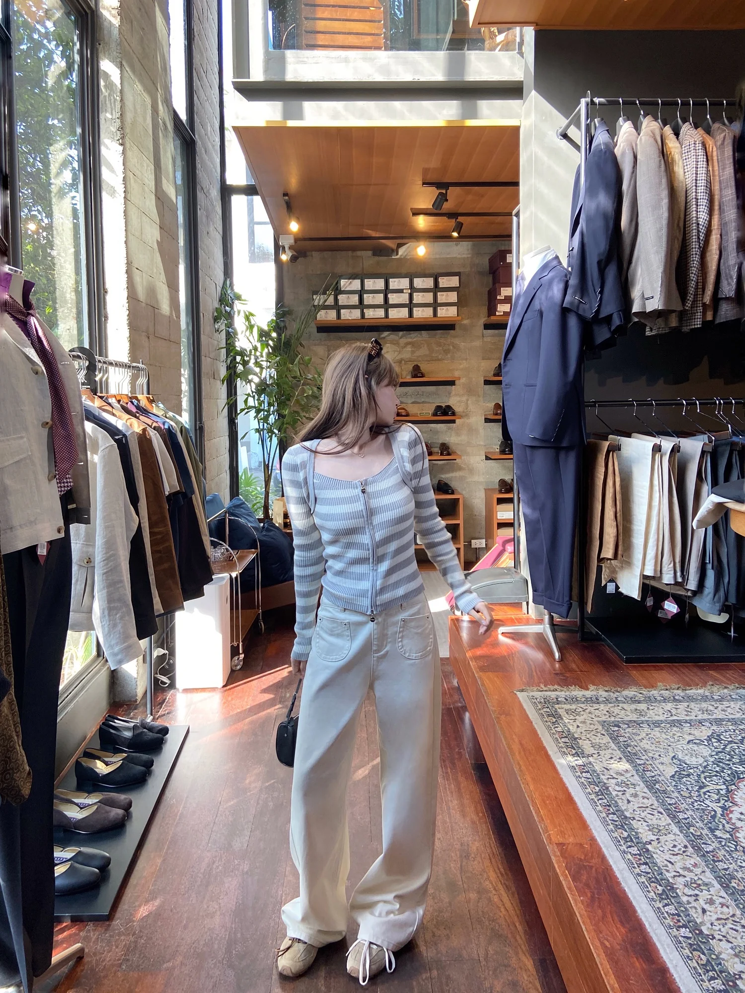 

CUTEioi Весенние Новые Премиум Джинсы с металлическими заклепками, прямые, из чистого хлопка, без стрейча, для женщин