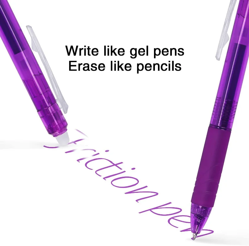 0.7mm Magic Erasable Pen Press Gel Pen Set 8 Colors Erasable Refill Rod Gel Ink Stationery Retractable Pens Washable Handle Rod