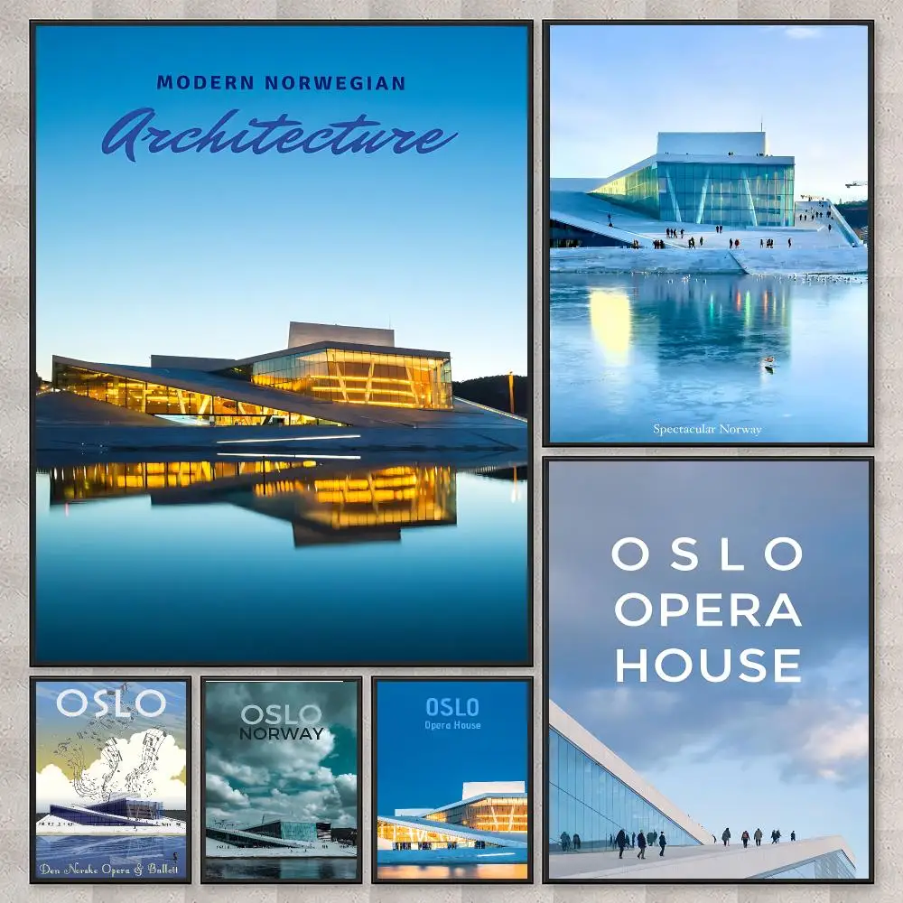 pattern Oslo Opera House Poster Poster HD Printing Nordic Style Home Decor Wall Art for the Living Rooms Hallways Gift Giving