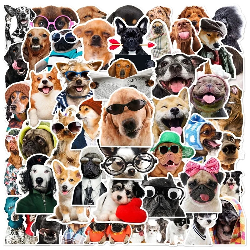 10/30/50PCS Kawaii Dog Hat PVC Sticker Aesthetic DIY Decoration Scrapbooking Accessories Stationery School Supplies for Kids