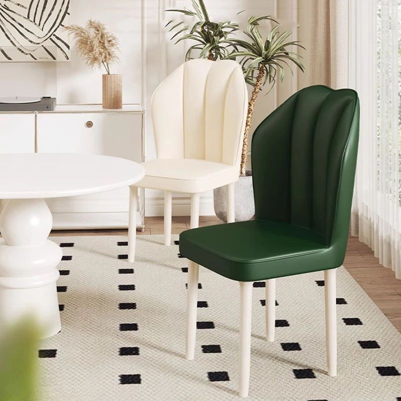 Blue Designer Modern Dining Chairs Metal Legs White Leather Minimalist Dining Chairs Nordic Kitchen Sedia Da Pranzo Furniture