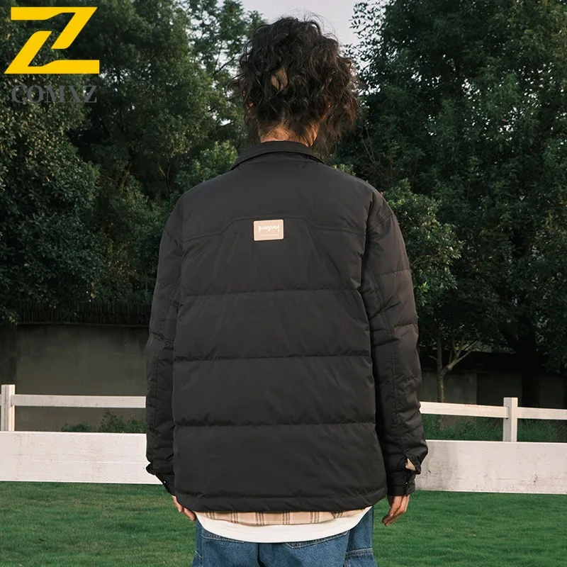 COMXZ Men's Winter Jacket Color Block Style Versatile Design Travel Trip Puffer Jacket Daily Outing Warm Feature Padding Coat