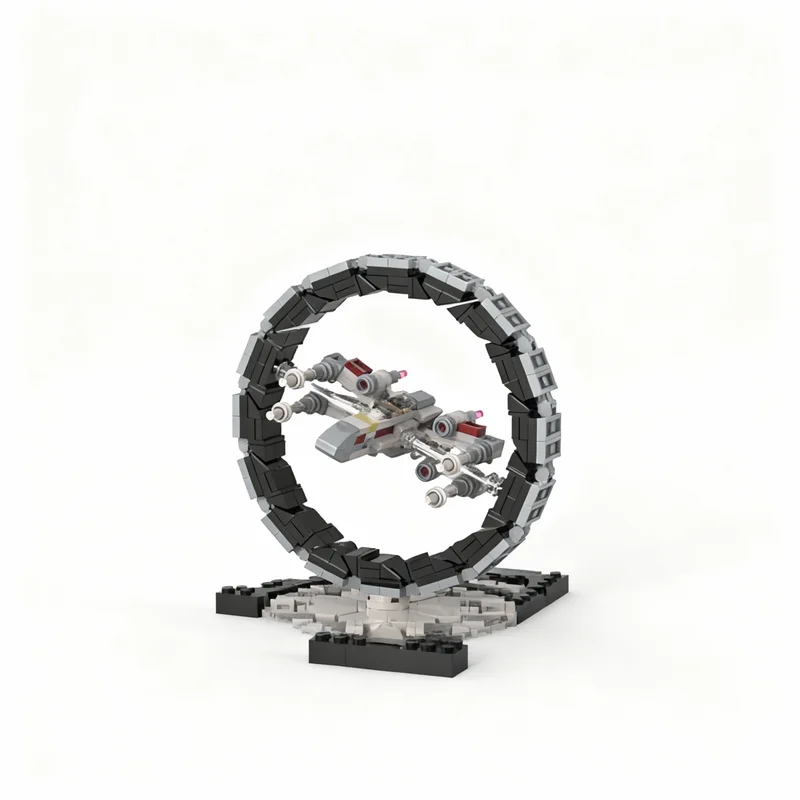 886PCS MOC Space Battle Spaceship Circular Stand Series Part I Model Display Assembly Bricks DIY Creative Home Decor Gift Blocks