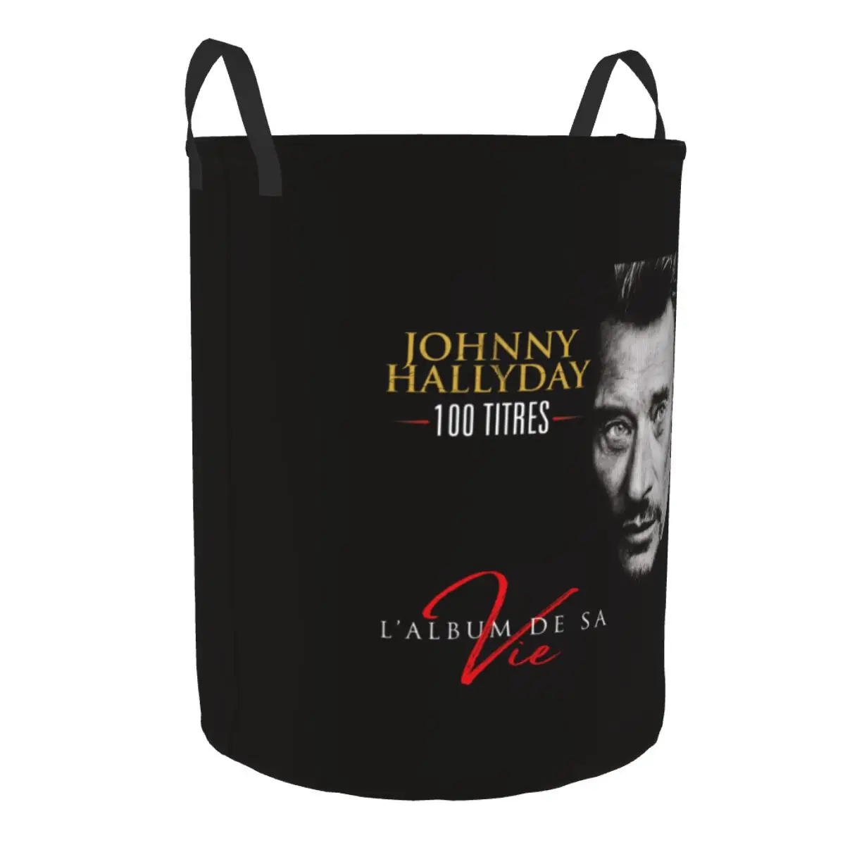 Custom Awesome Johnny Hallyday Rock Laundry Hamper Large Storage Basket French France Singer Kids Nursery Toy Organizer