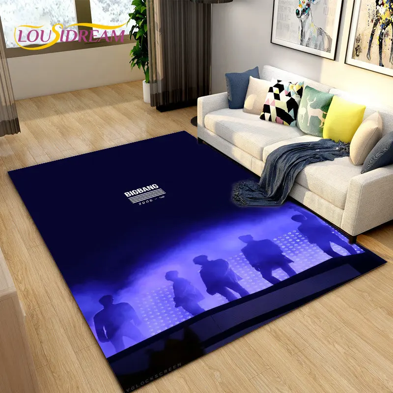 3D Kpop Bigbang Pop Art Singer Area tappeto grande, tappeto tappeto per soggiorno camera da letto divano zerbino decorazione, tappetino antiscivolo per bambini