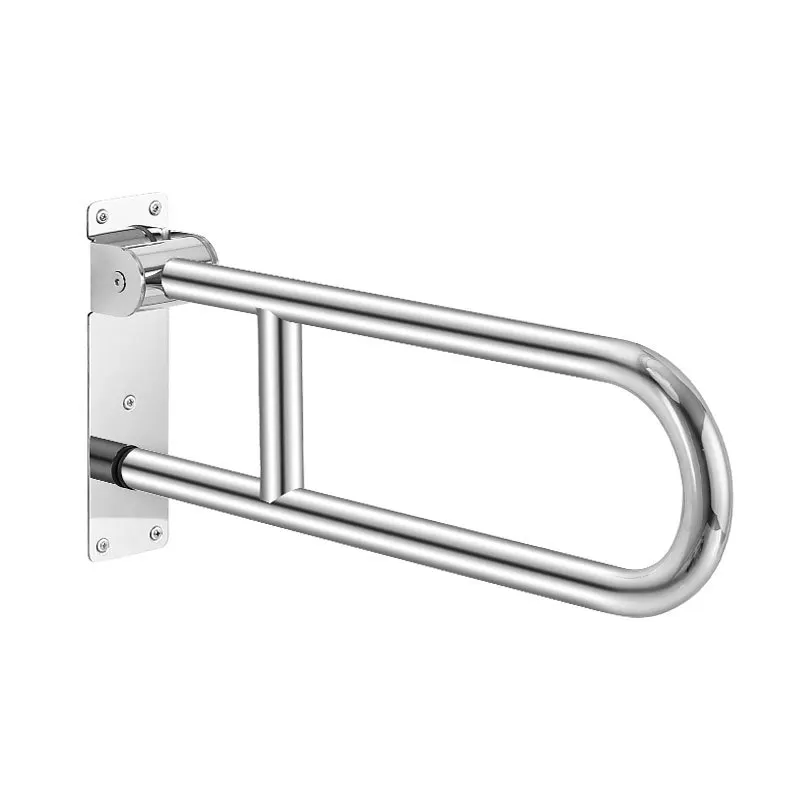 Stainless Steel Foldable Toilet Armrest Bracket Stand Up Assisted Handrails Accessible Lavatory Railings for Elderly Disabled