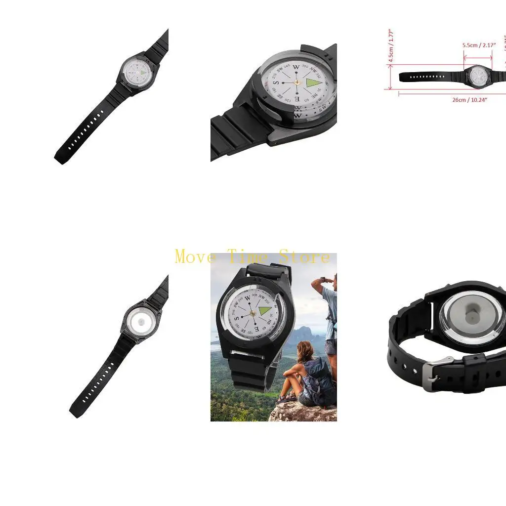 92ME Wrist Mini Outdoor Survival Watch Band Underwater Wrist Mount for Diving Kayak Hiking Traveling Camping