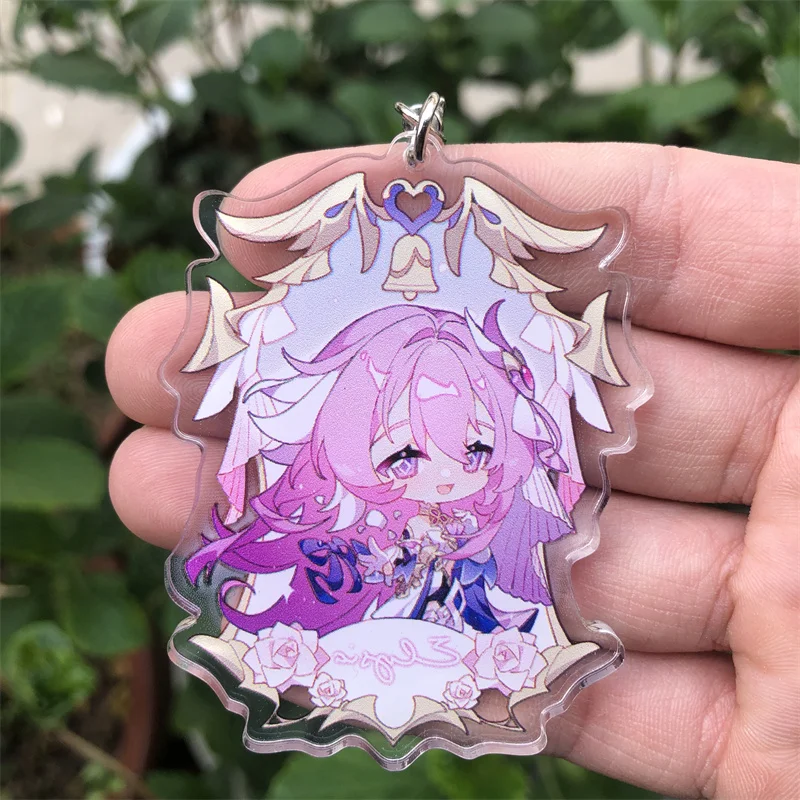 Game Honkai Impact 3 Elysia Cosplay Accessories Keychain Anime Pendant Badge Gifts