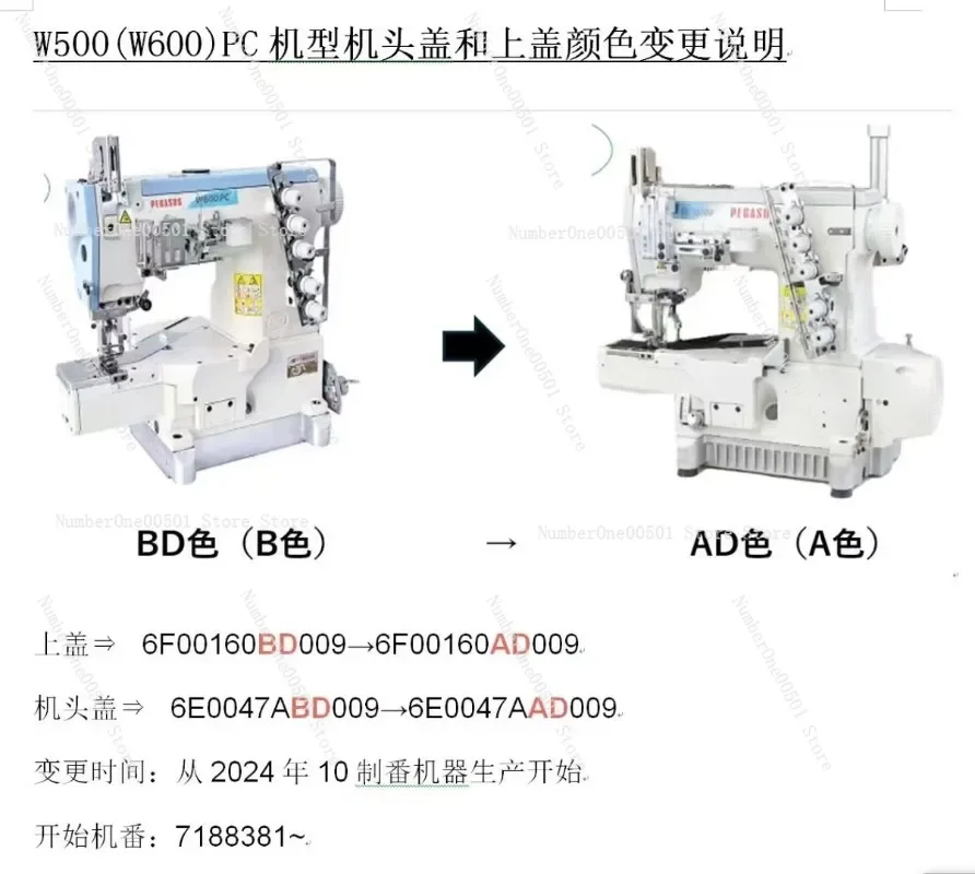 W662PCH-01 3-Needle 5-Thread Industrial Coverstitch Machine with Small Cylinder Bed