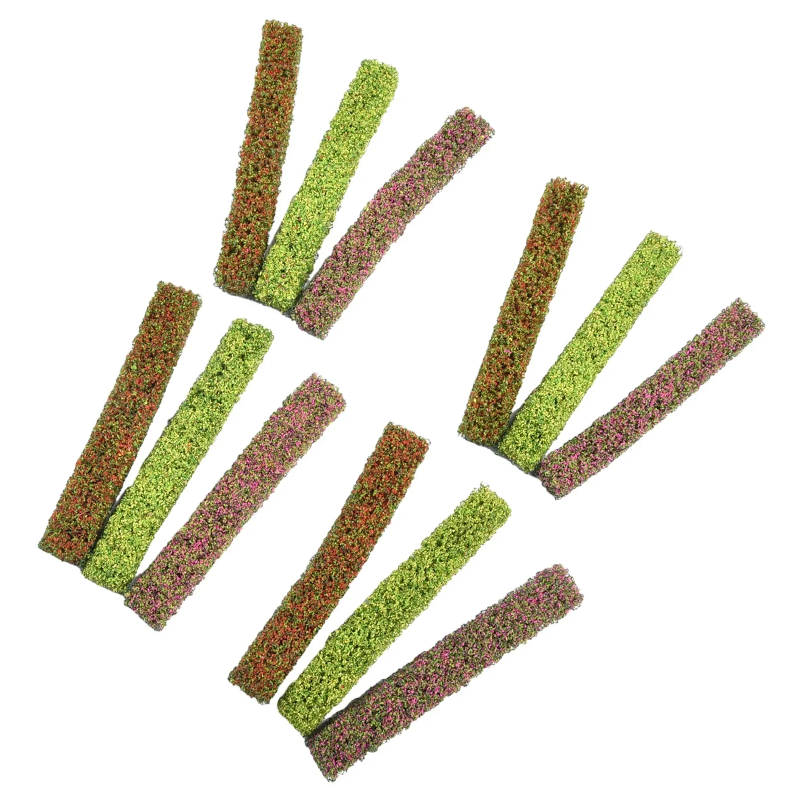 12PCS Shrub Strips Green Sand Table Miniature Model Simulation DIY Materials Grass Fence For Outdoor Indoor Building Diorama