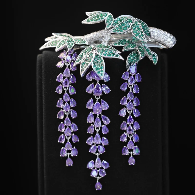 ele-purple-vine-tassel-hair-accories-spring-clamp-artificial-zircon-stone-faionable-hairpins-side-clips-tail-clips