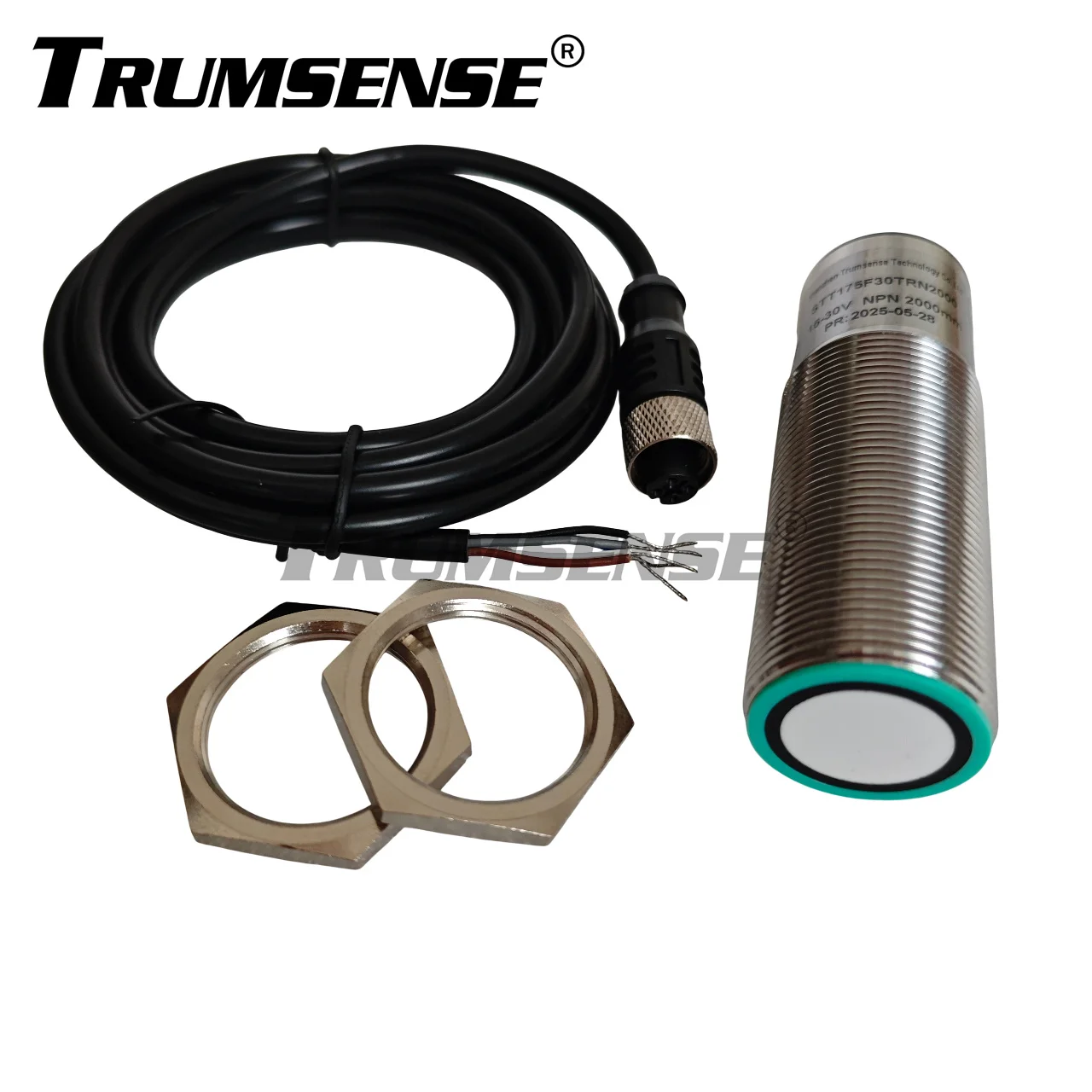 SS304 Shell Trumsense Ультразвуковой датчик расстояния диапазона 2 м STT175F30TRN2000 Мощность от 15 до 30 В Выход NPN для высоты жидкости и т. д.