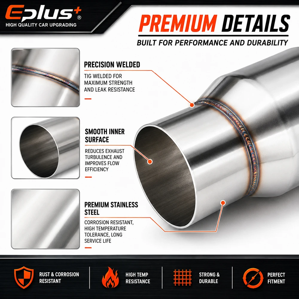 OD-Abmessung 32-66mm Edelstahl Auspuff Gerader Reduzieradapter Universeller Schweißanschluss für Auto und Motorrad – Detail 5