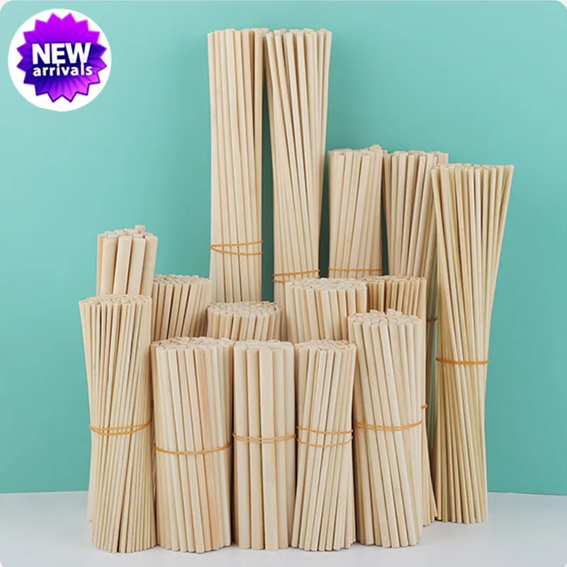 3-5mm Round Wooden Stick For Craft Food Ice Lollies And Model Making Cake Dowel Kids DIY Building Model Tools 10/15/20/30cm